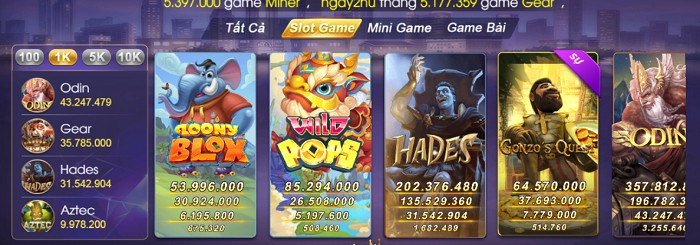 Có rất nhiều slots game hấp dẫn