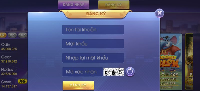 Đăng ký một tài khoản game để có thể đăng nhập Vuaclub