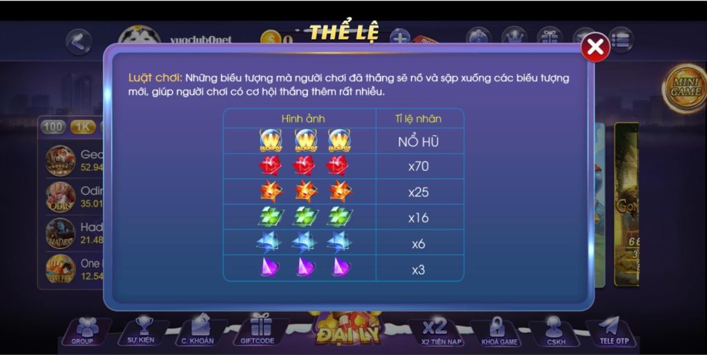 Cách chơi game Jewels tại sân cược Vuaclub