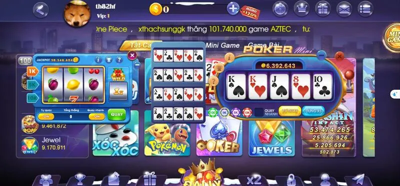 Anh em có thể chơi mini poker cùng các sảnh game khác cùng lúc